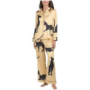 DALIA MACPHEE Satin Sphinx Pajama Set